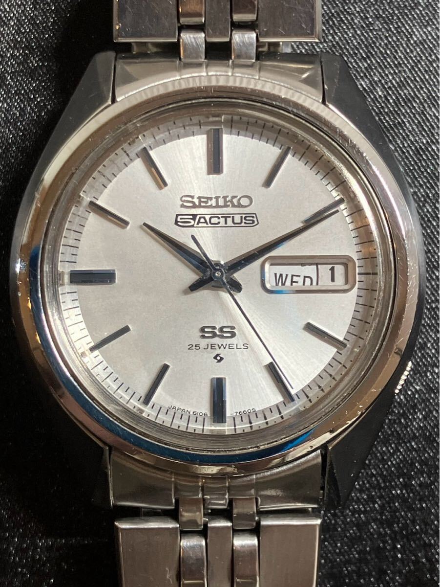 E/2017 セイコー 自動巻き 腕時計 6106-7510 SEIKO 5ACTUS SS_1