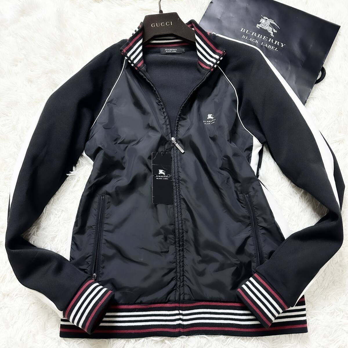 絶版極美品BURBERRY BLACK LABELジップアップトラックジャケットL~M
