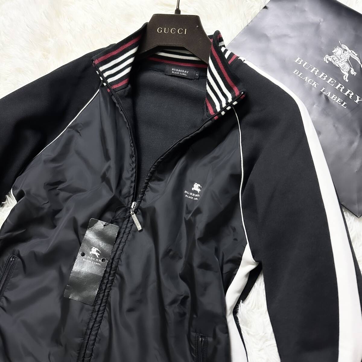 絶版極美品BURBERRY BLACK LABELジップアップトラックジャケットL~M