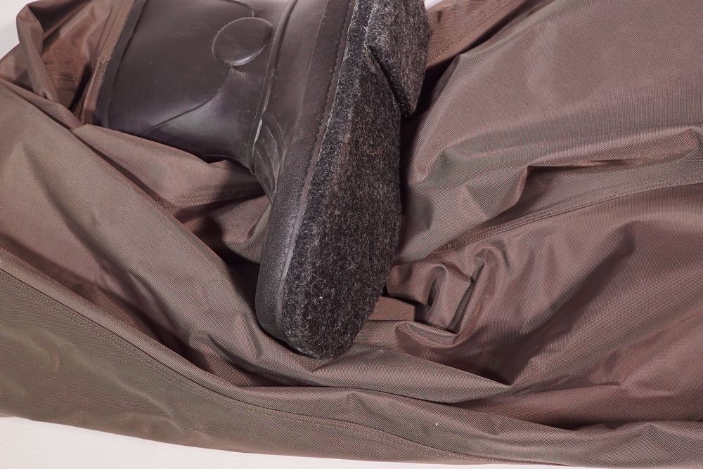 未使用保管品　ソウシン　リバレイ　PVCナイロンチェストハイウェーダーSサイズ_9