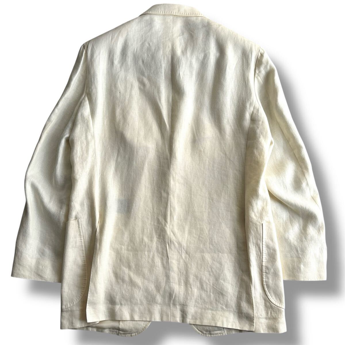 美品□BURBERRY LONDON バーバリー ロンドン【L】麻 リネン テーラード