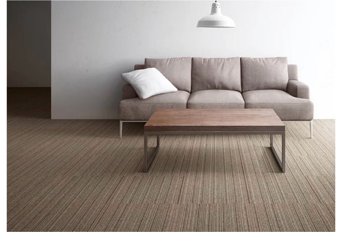 新品.未使用の高級なタイルカーペット　　　(箱入り) (日本製) 50×50 120枚　ブラウンストライプ　100円スタート！maronDNT-782P_5