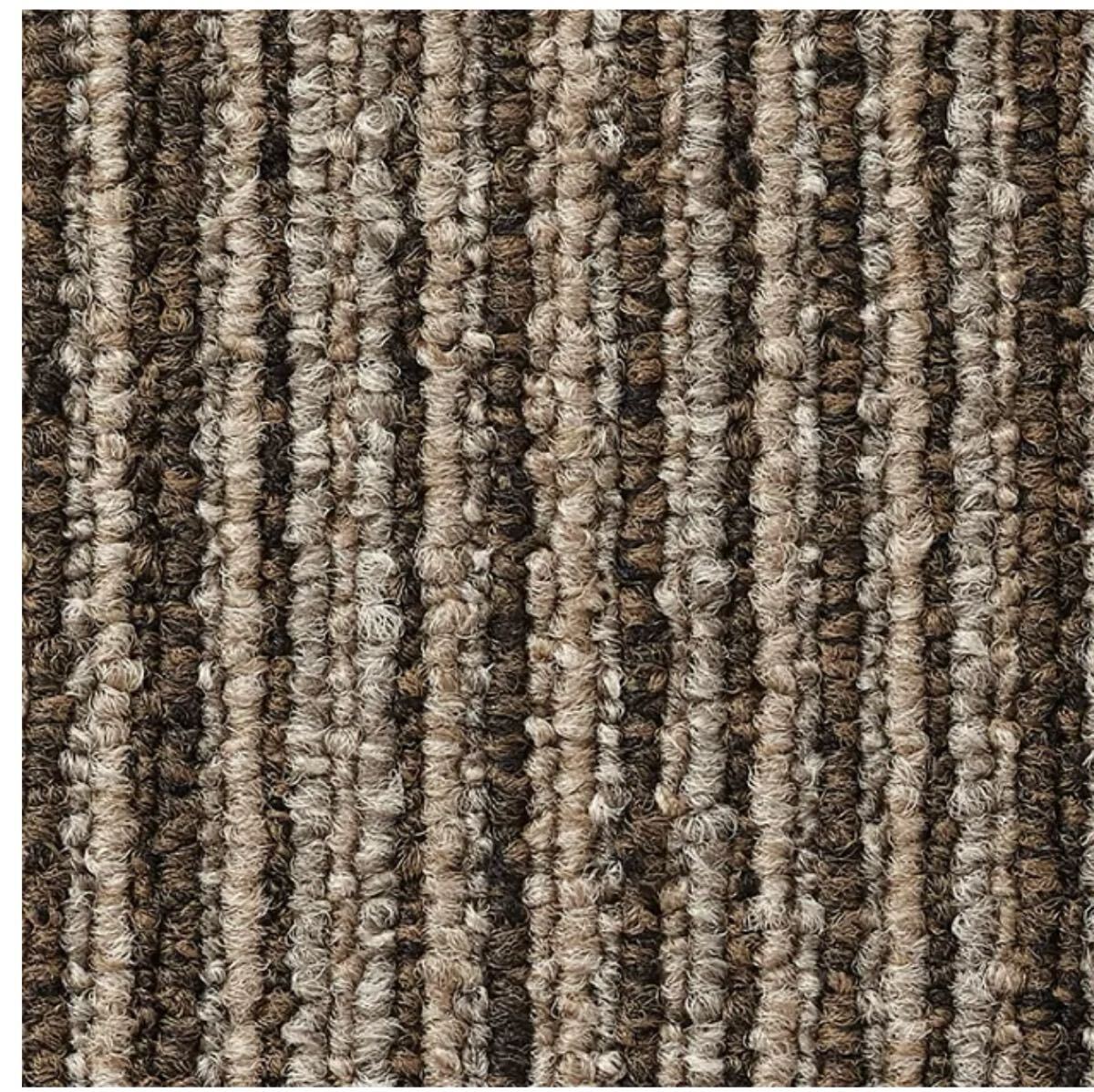 新品.未使用の高級なタイルカーペット　　　(箱入り) (日本製) 50×50 120枚　ブラウンストライプ　100円スタート！maronDNT-782P_6