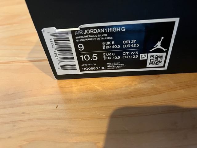 正規未使用品 ナイキ エアジョーダン1 HIGH G ゴルフシューズ　NIKE 27cm US9箱付き_4