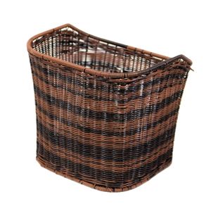 自転車 前カゴ フロントバスケット 籐風ビニールバスケット お買い物カゴ お洒落カゴ レ