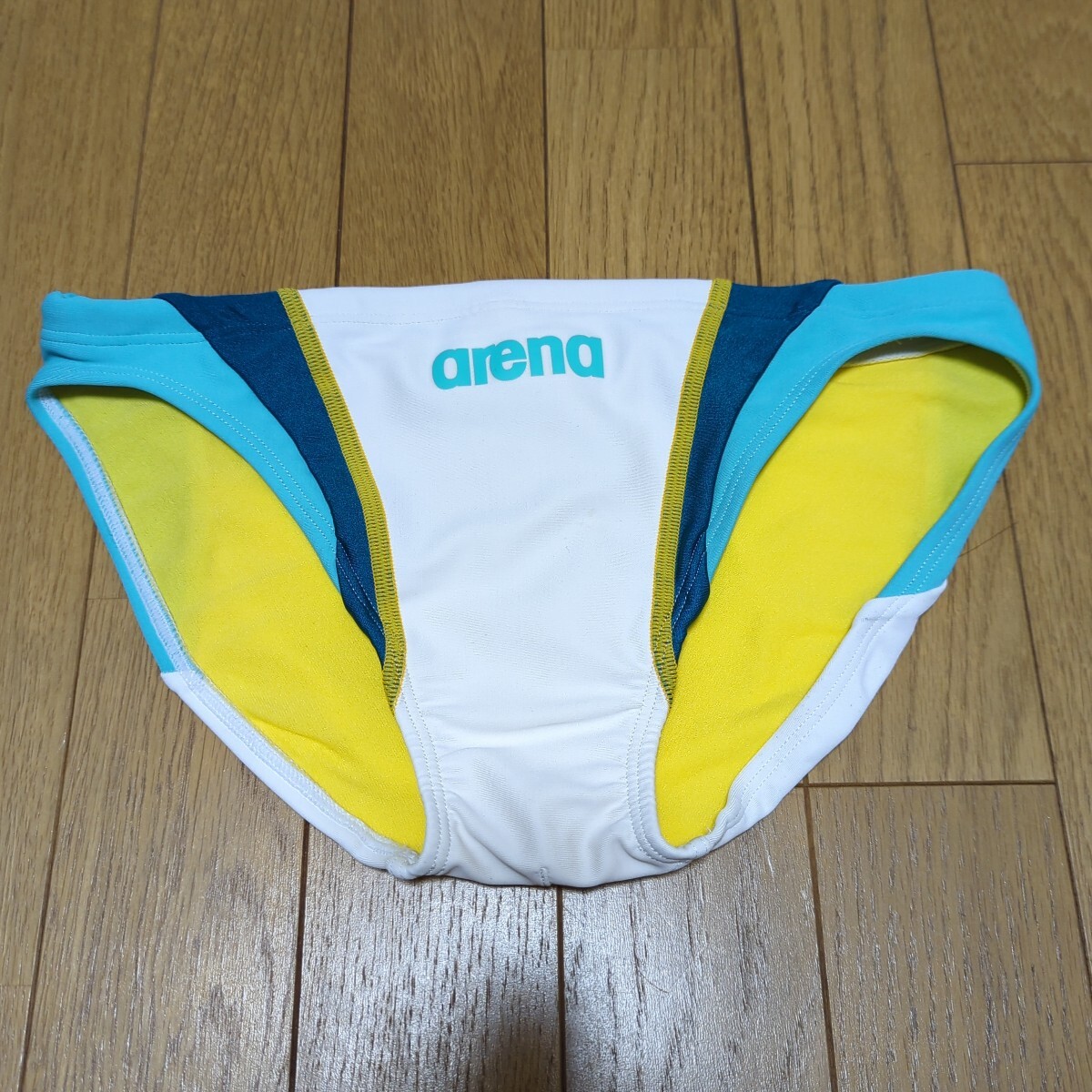 LAR-5301 Mサイズ ホワイト×ターコイズ 競パン 競泳水着 メンズ ビキニ