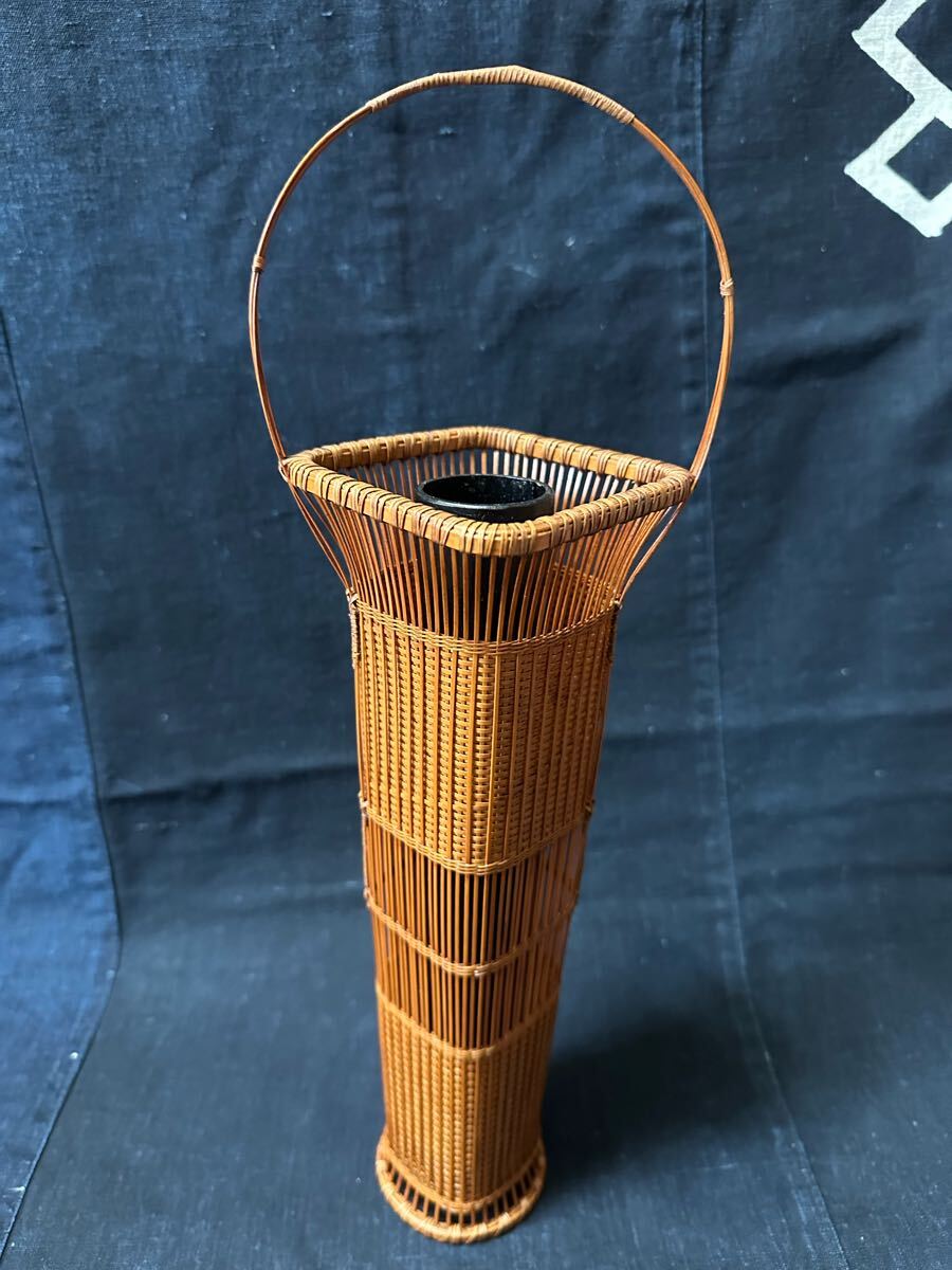 竹編み　花入　竹籠　一輪挿し　花器　竹細工_1