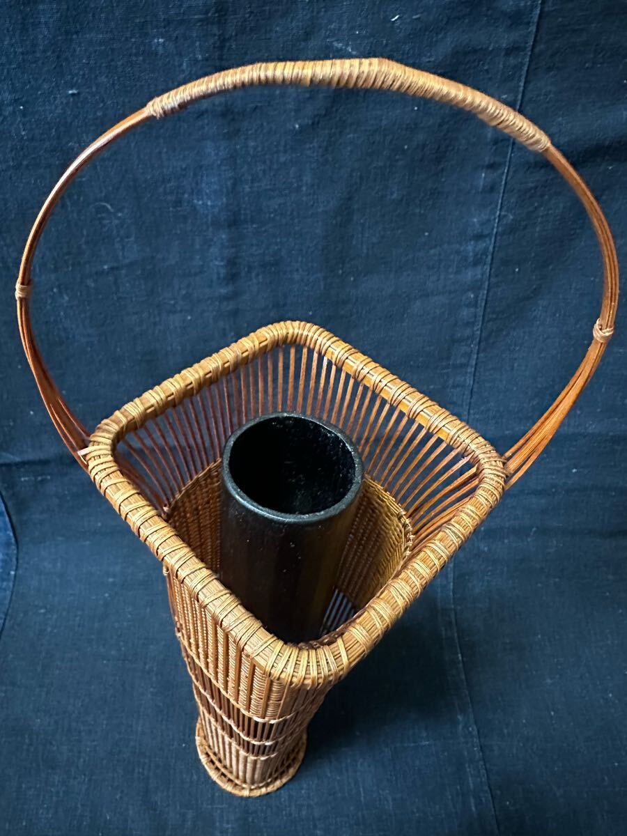竹編み　花入　竹籠　一輪挿し　花器　竹細工_2