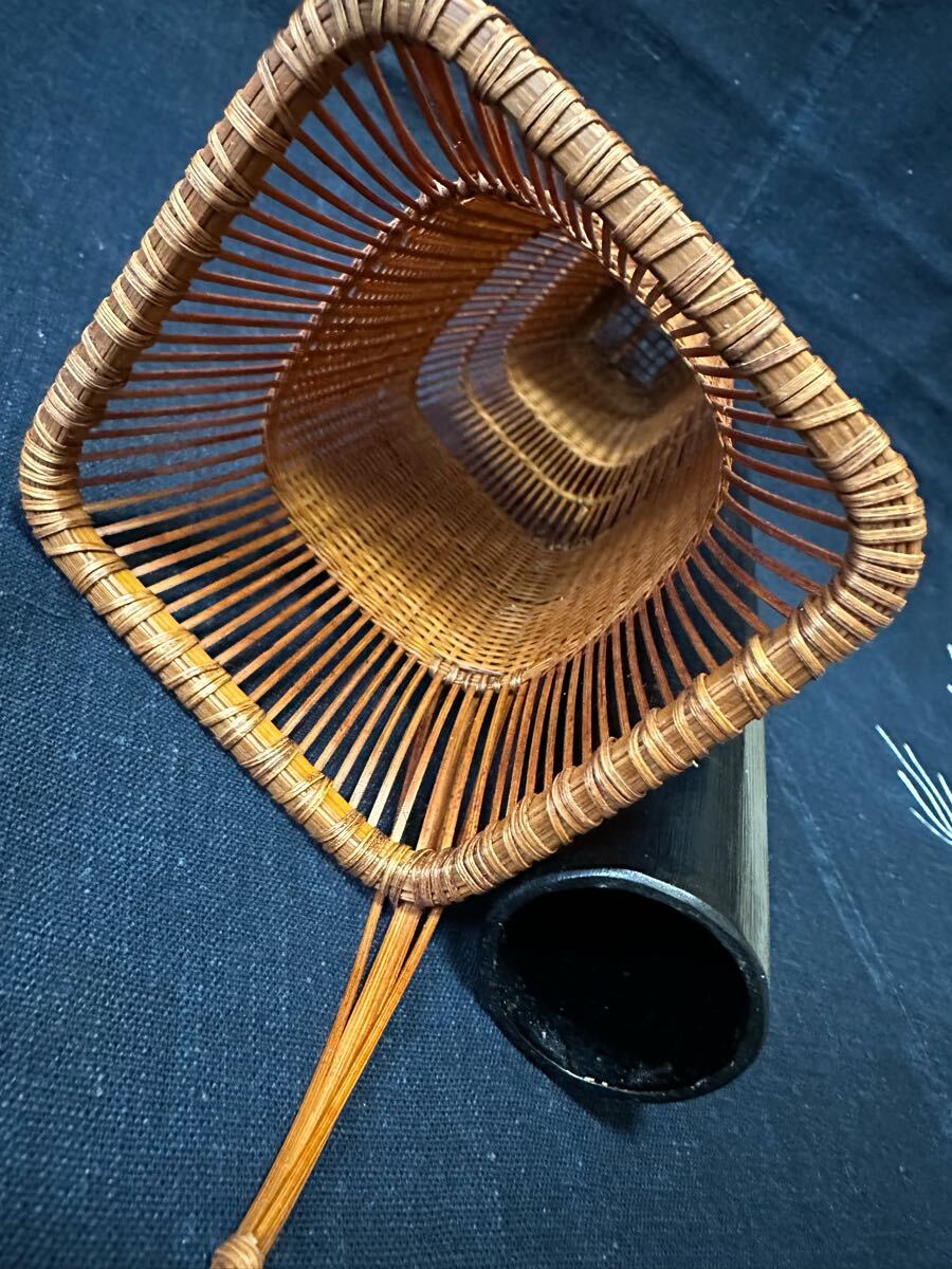 竹編み　花入　竹籠　一輪挿し　花器　竹細工_5
