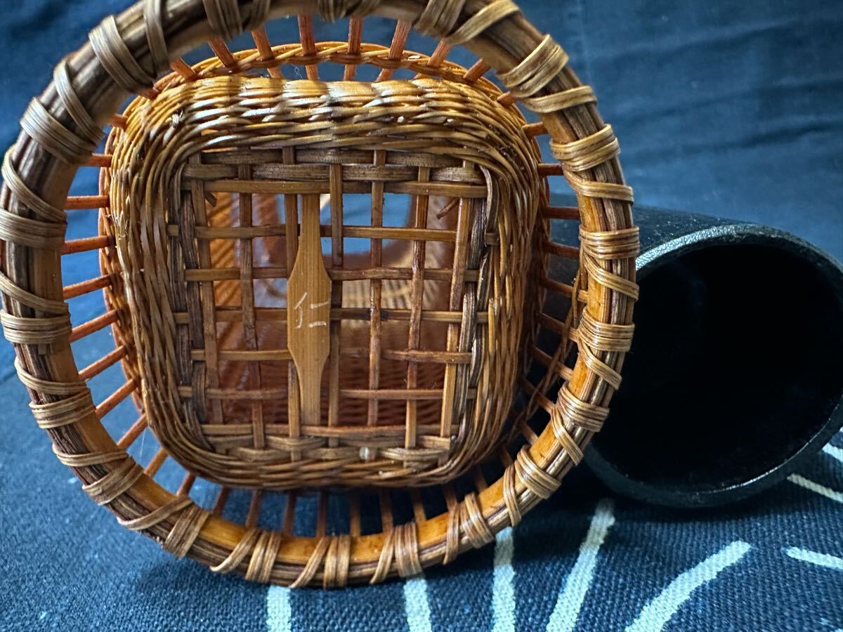 竹編み　花入　竹籠　一輪挿し　花器　竹細工_8