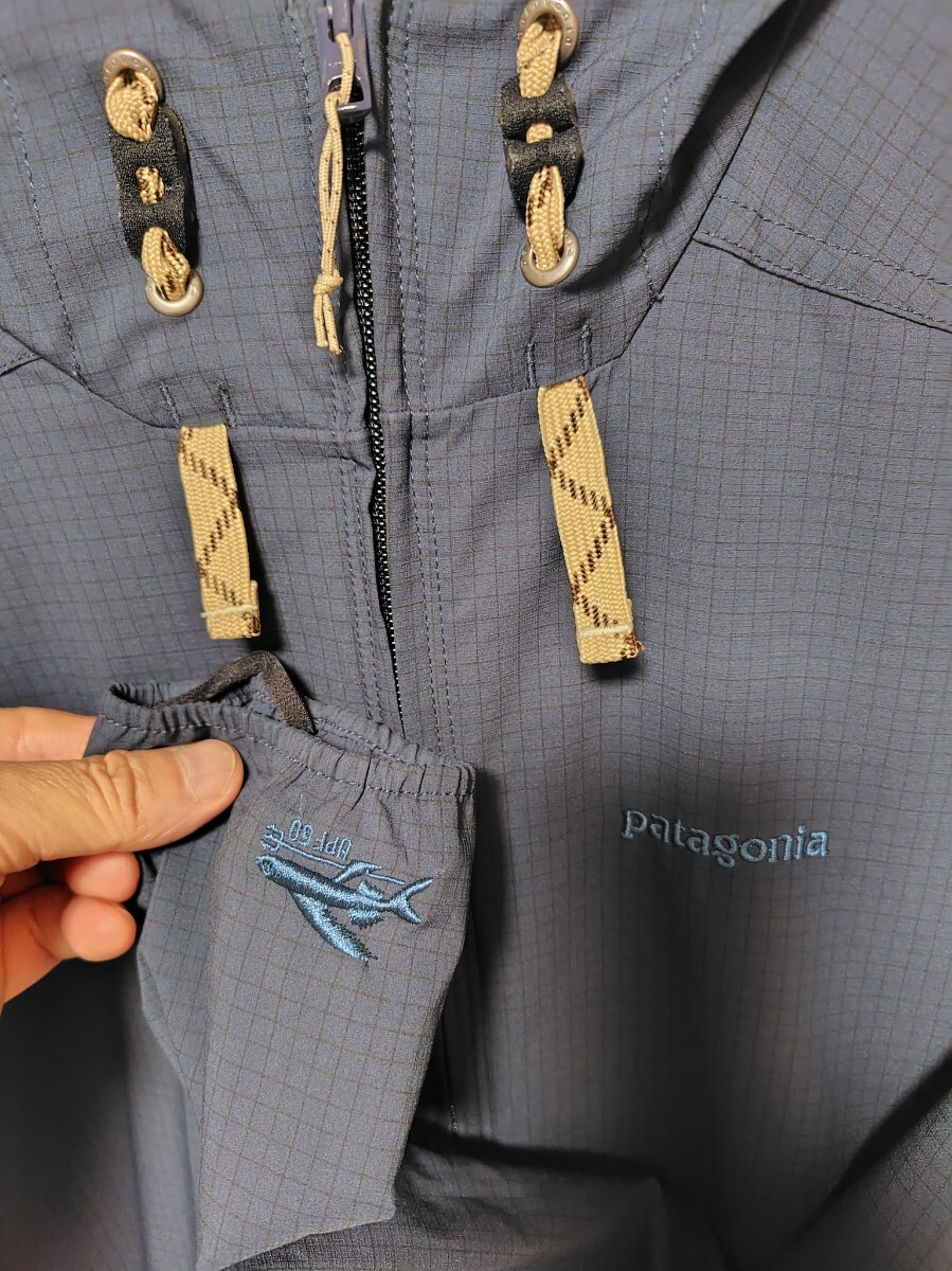 パタゴニア　ストレッチテール プレーニング フーディ メンズМサイズ　カラーネイビーチェック　美品_4