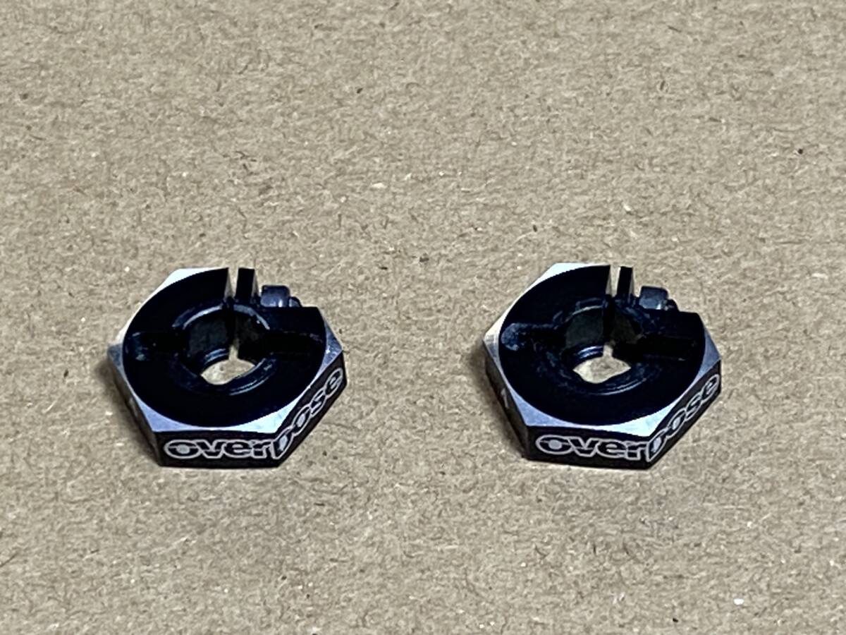 中古 OVER DOSE オーバードーズ OD1437 アルミホイールハブセット 2個のみ クランプタイプ4ｍｍ /ブラック ※Vacula/Divall/XEX_1
