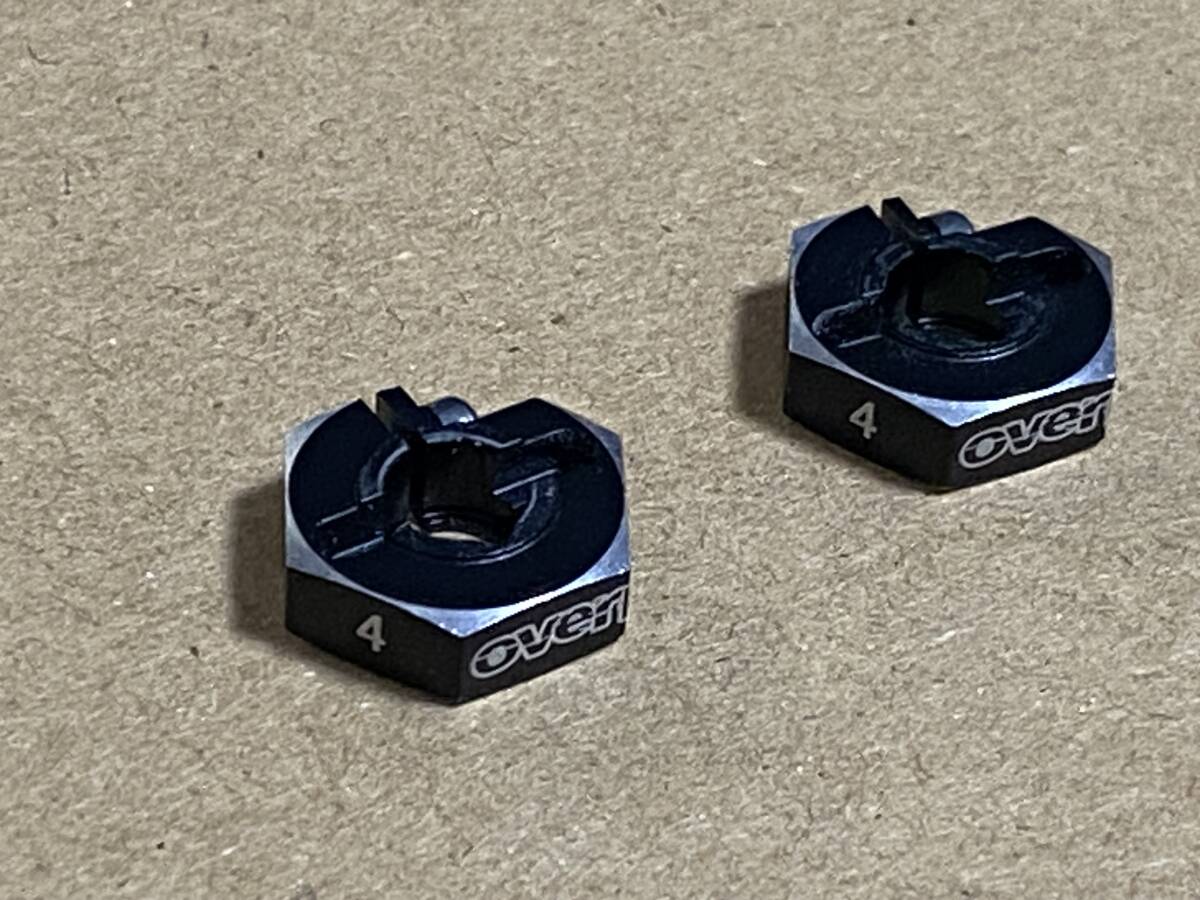 中古 OVER DOSE オーバードーズ OD1437 アルミホイールハブセット 2個のみ クランプタイプ4ｍｍ /ブラック ※Vacula/Divall/XEX_2