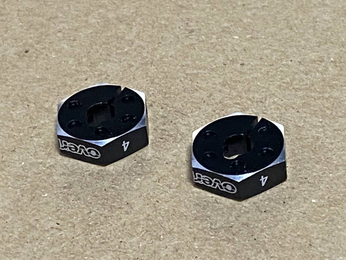 中古 OVER DOSE オーバードーズ OD1437 アルミホイールハブセット 2個のみ クランプタイプ4ｍｍ /ブラック ※Vacula/Divall/XEX_5