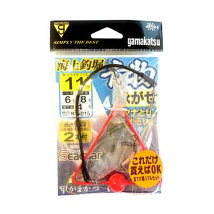 がまかつ 海上釣堀 青物泳がせ 釣り タナとりオモリ仕様 11号 KT015 糸付鈎2本付 仕掛け