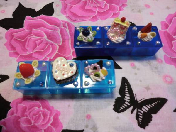 スイーツデコ　サプリメント小物ケース　水色　ブルー２個セット_3