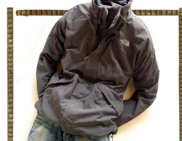 ◎ノースフェイス両面ロゴナイロンジャケット灰◎検マウンテン_1