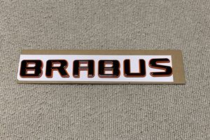 ３ＤブラバスBRABUS　黒つやあり縁オレンジトランクエンブレムバッチシール