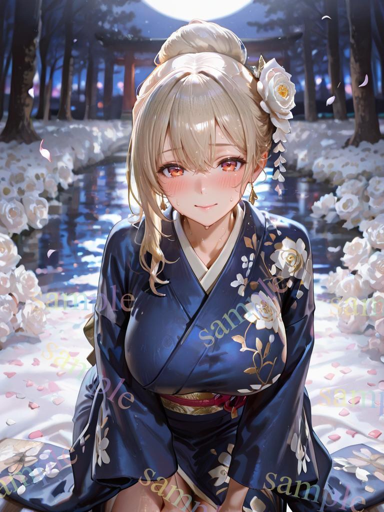 AIイラスト/A4ポスター/オリジナルキャラ/美女/美乳/美尻/同人/巨乳
