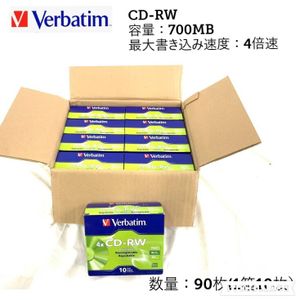 【米軍放出品】未使用品 CD-RW 700MB 4倍速対応 90枚 Verbatim (80) ☆HA14EK#26