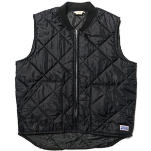 80's USA製 ビッグスミス 中綿 ダイヤモンド キルティング ナイロン ベスト 黒 (L) ブラ