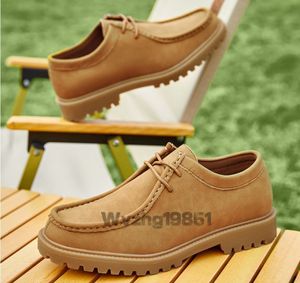 カンガルー靴工装靴レトロカジュアル男性靴本革ダービー靴アウトドア登山