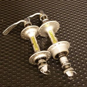 サンツアー シュパーブ 初期ハブ 32穴 前後セット ステッカー付 クイックはサンシン SUNT