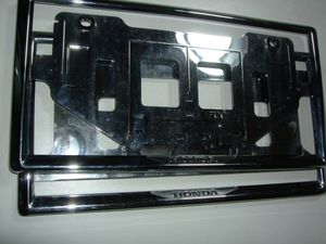 現行HONDAホンダ純正OP■シルバーメッキナンバーフレーム■N-BOX・N-ONE・CIVIC・FIT・ヴ