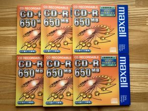 【未開封】maxell CD-R 650MB データ用 6枚 うす型ケース 1-12倍速 マクセル