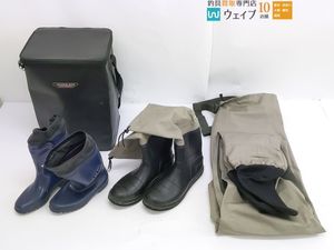 プロックス ウェダーブーツ フェルト PX337、弘進ゴム ギャラン G-01、ダイワ ウェーダー