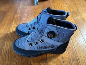 新品B7　化繊素材スノートレッキングシューズ　クイックシューレース防水透湿　内部起毛