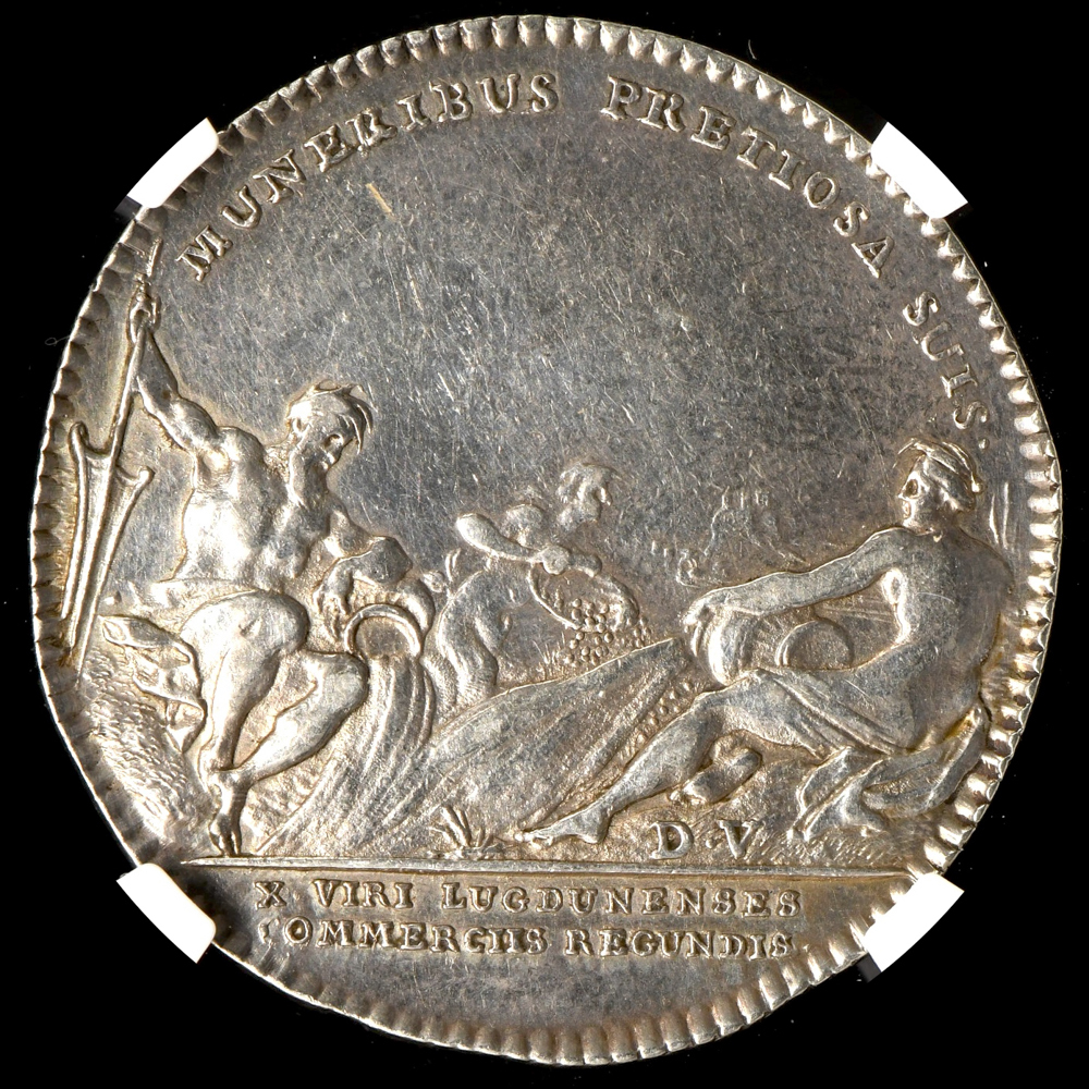 銀貨12枚　183g超 ☆日終【NGC AU D 超希少品】17XX年 フランス ジェトン銀貨 リヨン商工