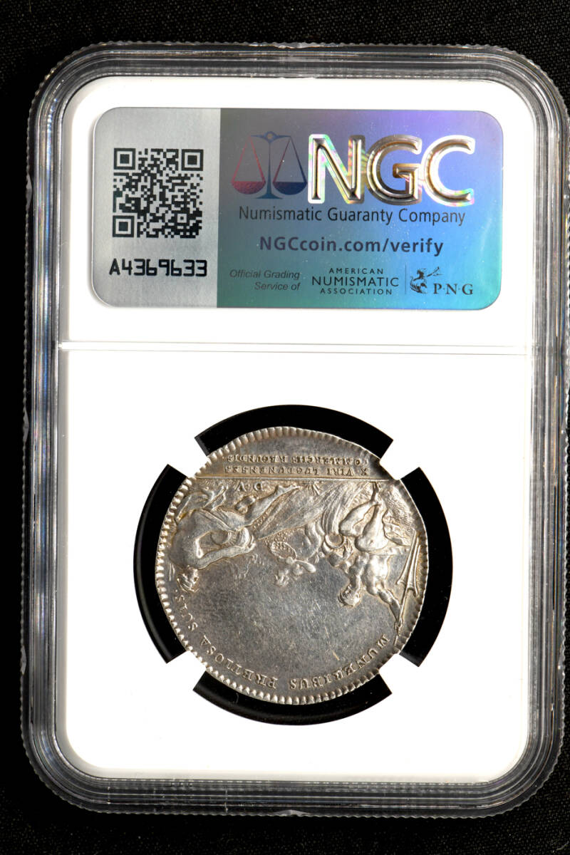 ☆日終【NGC AU D 超希少品】17XX年 フランス ジェトン銀貨 リヨン商工