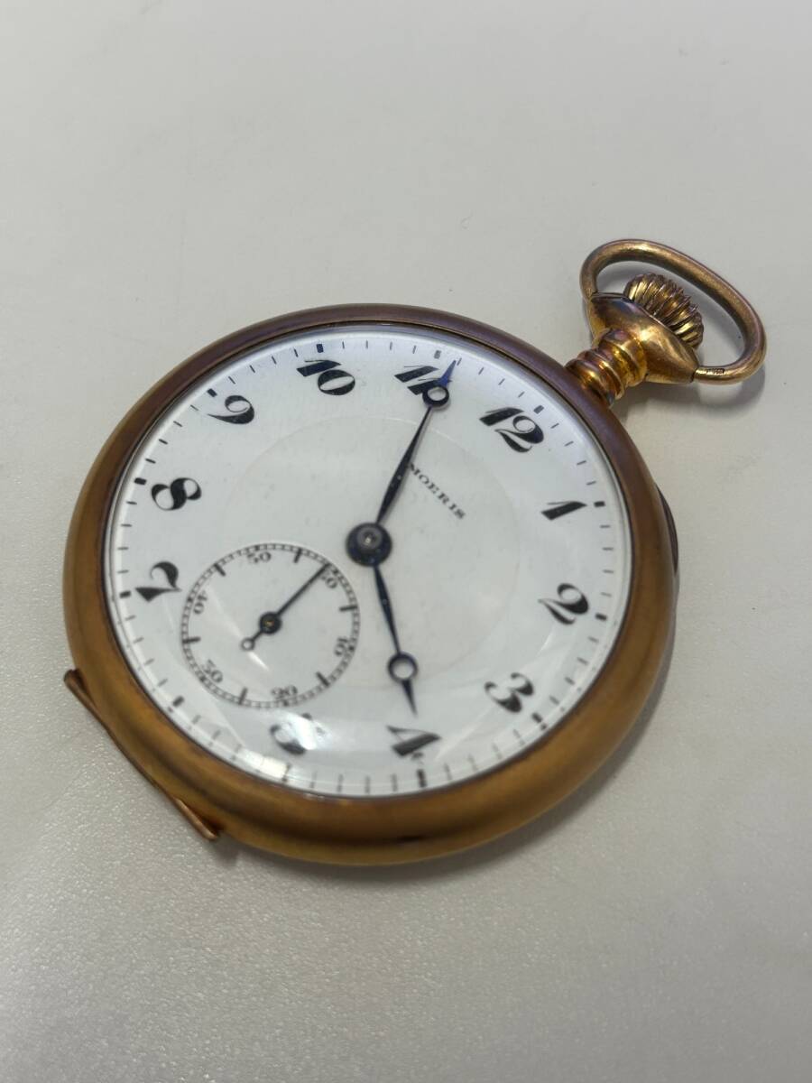 MOERIS モーリス 手巻時計 18K 0.750刻印 アンティーク　一応稼働 稼働品】 MOERIS モーリス 懐中時計 手巻き 金無垢 18K刻印 ホワイト