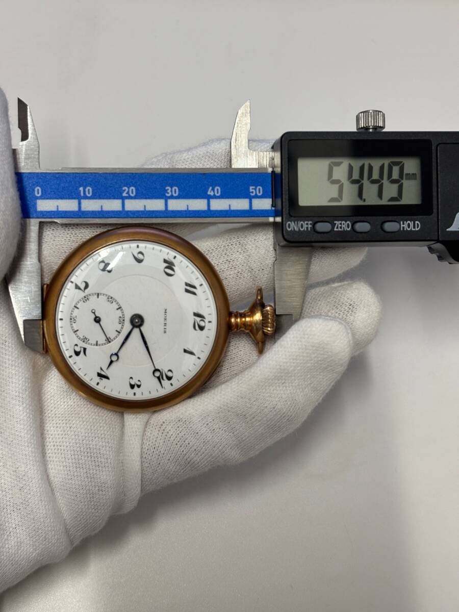 MOERIS モーリス 手巻時計 18K 0.750刻印 アンティーク　一応稼働 稼働品】 MOERIS モーリス 懐中時計 手巻き 金無垢 18K刻印 ホワイト