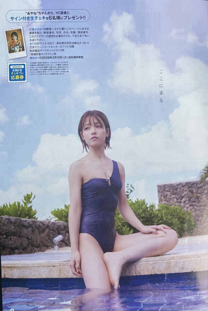 【抽選当選品】高橋彩音　AKB48　直筆サイン入りチェキ ヤングチャンピオン6号 高橋彩音（AKB48）直筆サイン入りチェキ