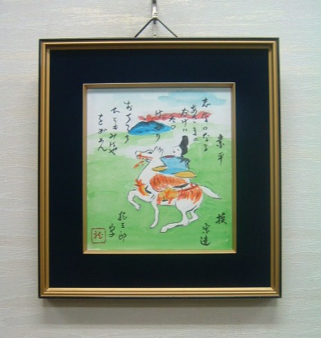 ▲肉筆▲梅原龍三郎＊白馬武士▲印籠仏画象牙仏像春画美人紫陽花_2