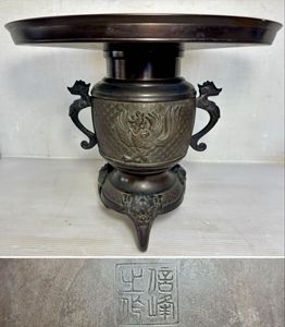唐銅花器 唐銅撚線平象嵌八角花器 / Bronze Vase (inlayed color metals and