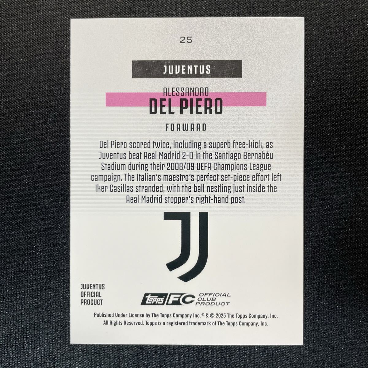2025-26 Topps Juventus Team Set Bona Fide Baller Alessandro Del