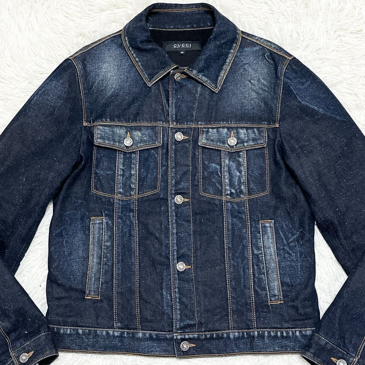 極美品 XLサイズ トムフォード期 グッチ GUCCI デニムジャケット G 