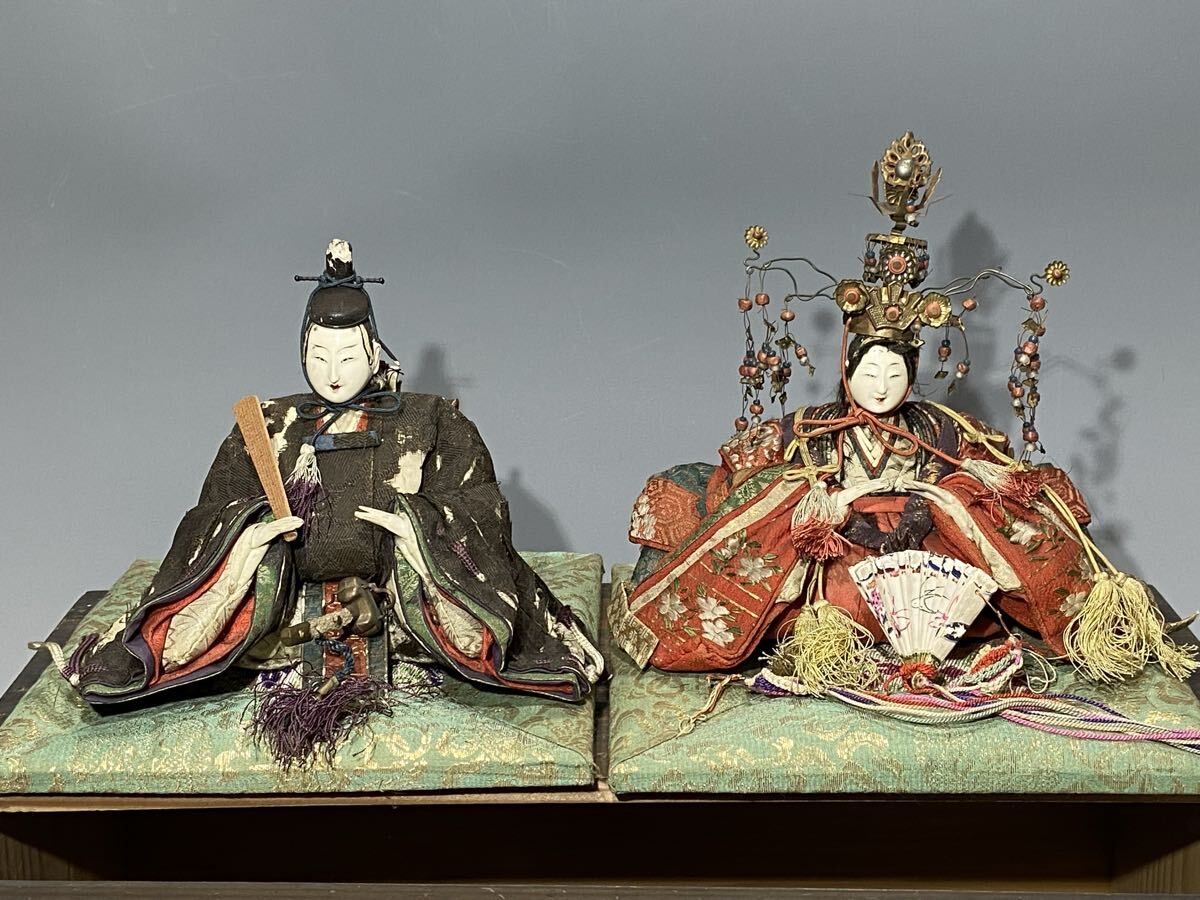 △戦前 雛人形△ひな人形/ひな祭り/置物/民芸品/桃の節句/アンティーク 