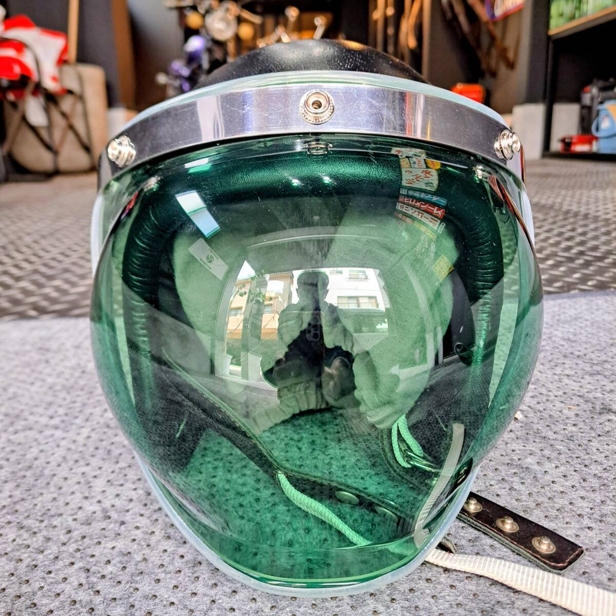 Z1Z2 750RS 750ss 当時物 グリーンバブルシールド回転シールドベース