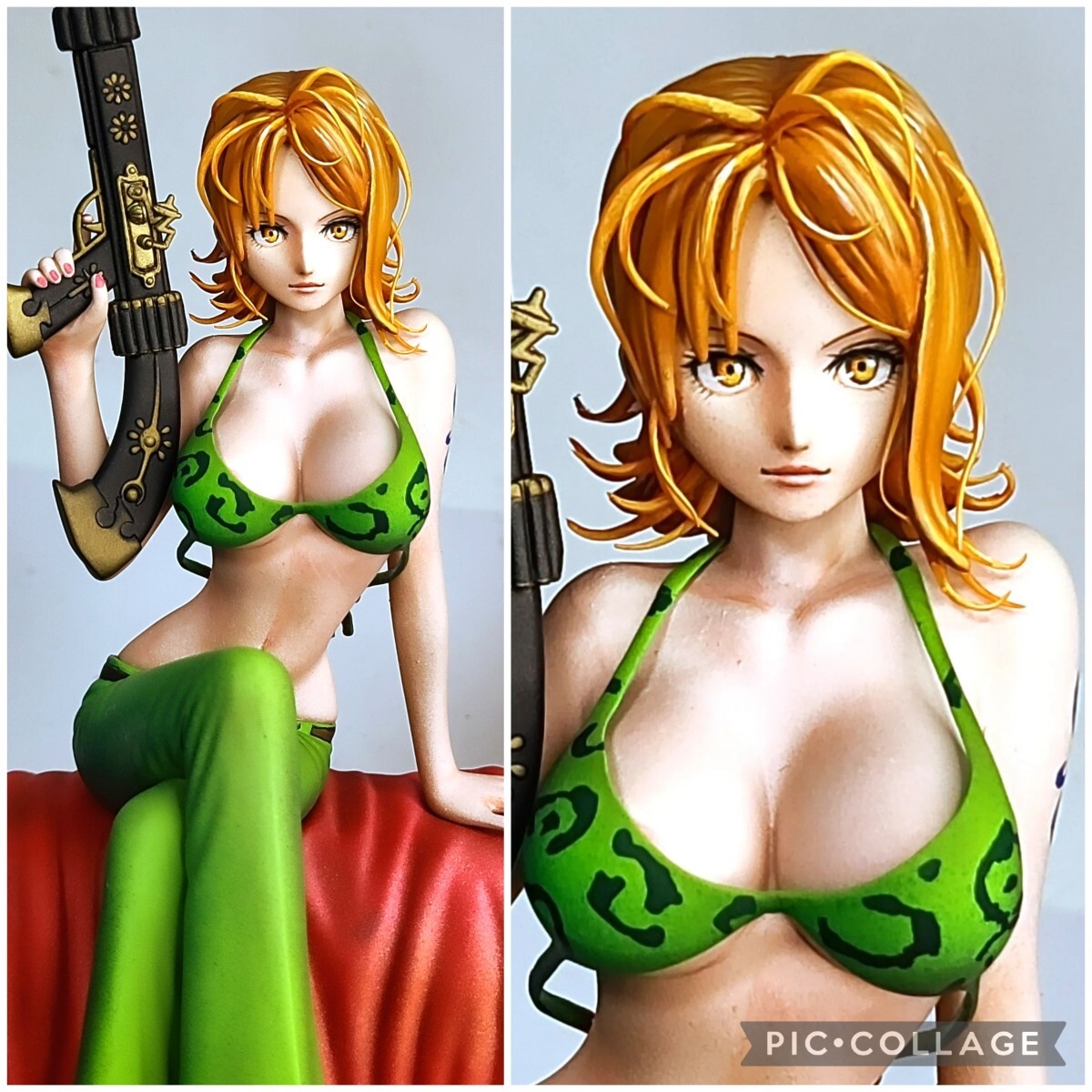 リペイント　ワンピース ナミ フィギュア　ONE PIECE D.P.C.F 二次元 リペイント ナミ 顔の描き直し 頭髪追加 キャストオフ 塗装済み