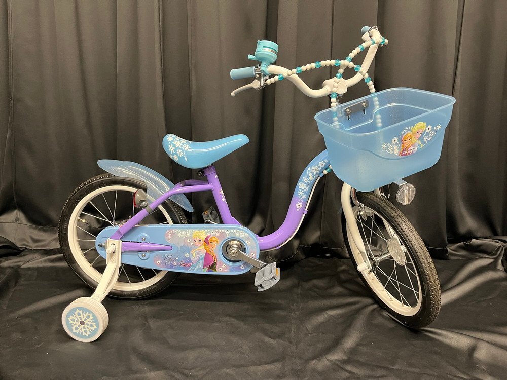 26佐P038】1円スタート アナと雪の女王 子供用 自転車 16インチ 水色