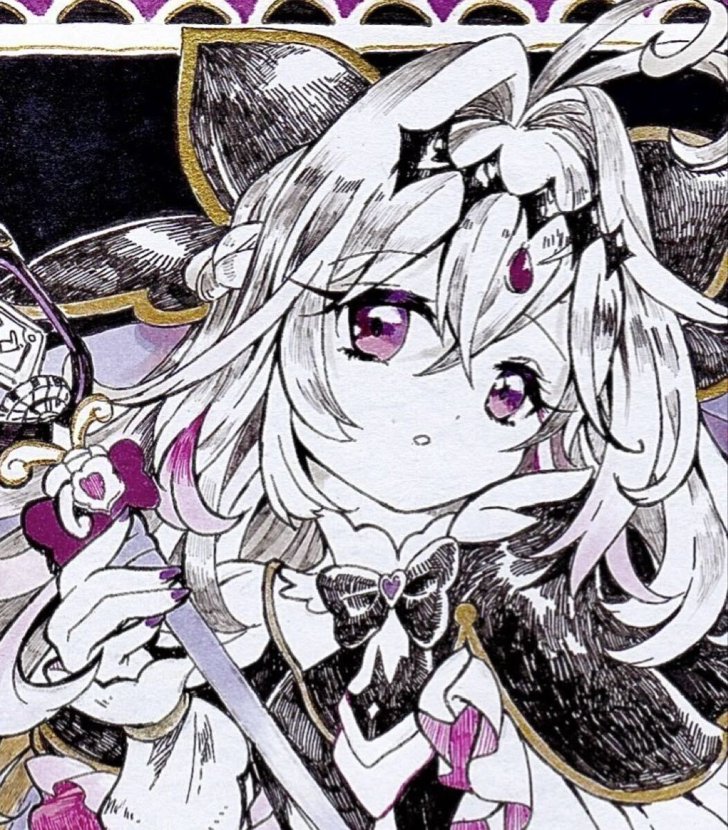同人手描きイラスト キュアアルカナ・シャドウ 色紙 名探偵プリキュア