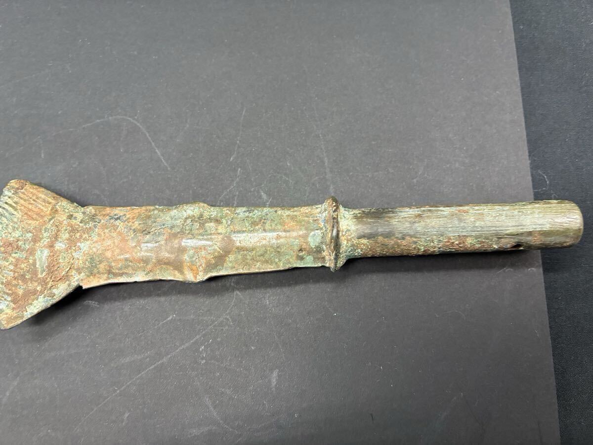 古墳鉄剣 青銅柄 宇治山本二子山出土 全長45.6cm 桐箱付（検）銅剣