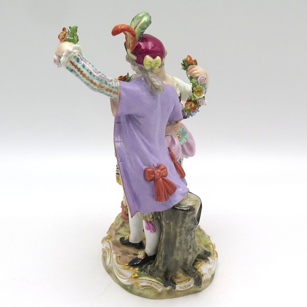 1円〜 Meissen オールドマイセン D11 踊る庭師の男女 フィギュリン