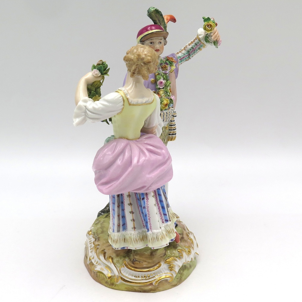 1円〜 Meissen オールドマイセン D11 踊る庭師の男女 フィギュリン