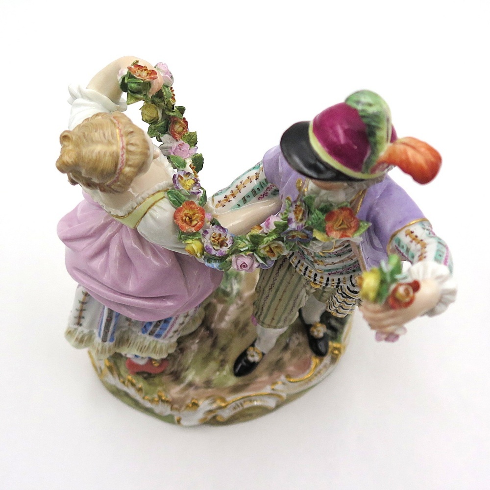 1円〜 Meissen オールドマイセン D11 踊る庭師の男女 フィギュリン