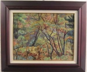 大久保作次郎、【木立】、希少な額装用画集より、新品額装付、状態良好